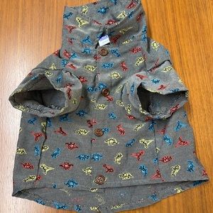 Button Down Dog Shirt with Dinosaurs
